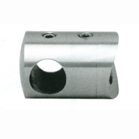 Connecteur barre - passant Inox A4 brillant 316 Marine Raccords pour barres Connecteur poteau 19-005B-16M