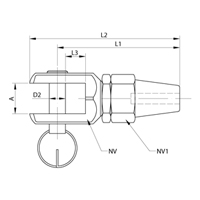 Embout � mandrin 4mm 316 Tendeur Embout � mandrin 22-050X-16S
