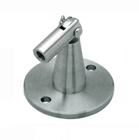 Attache tige filet�e tirant pour auvent Inox 304 satin� Marquise - Auvent Soutien c�t� tige 28-002X-04S