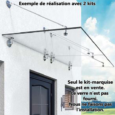 Kit marquise-auvent � platines circulaires Inox 304 satin� Marquise - Auvent Kit de montage 28-000X-000