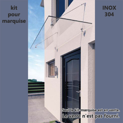 Kit marquise-auvent � platines circulaires Inox 304 satin� Marquise - Auvent Kit de montage 28-000X-000
