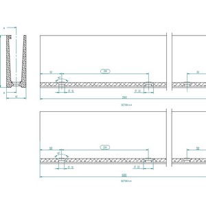 Profil alu pour fixation au sol Zamack finition inox satin� Profil pour fixation de verre Profil en U EZ33-500X-AL13